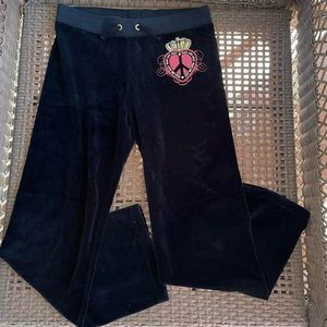 Vintage Juicy Couture Black Velour Sweatpants